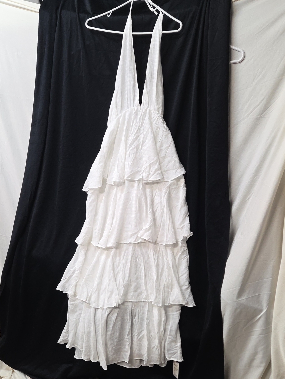 Cupshe White Tiered Halter Maxi Dress  L